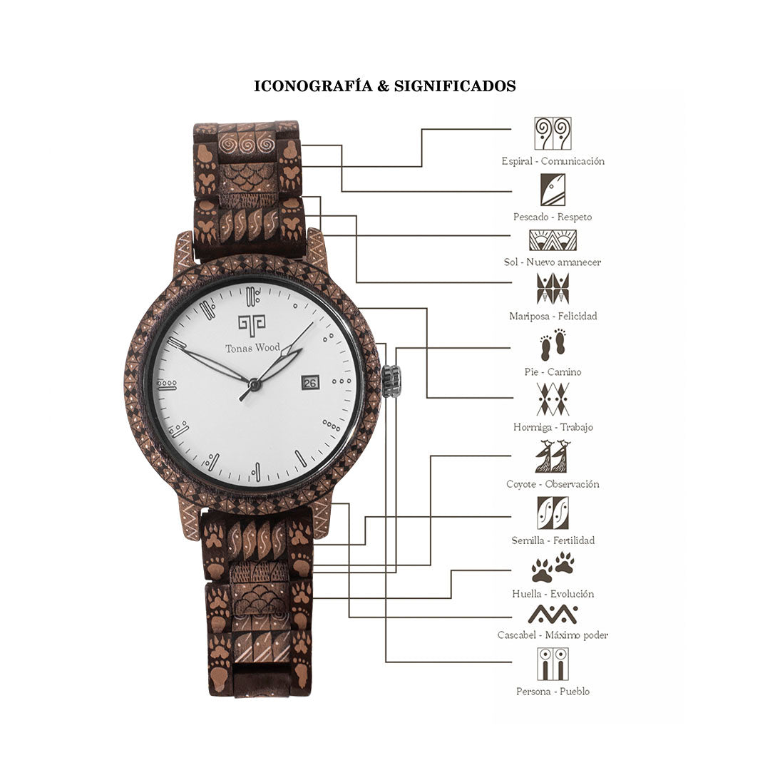 Reloj de madera Pintado a mano Tonas Wood
